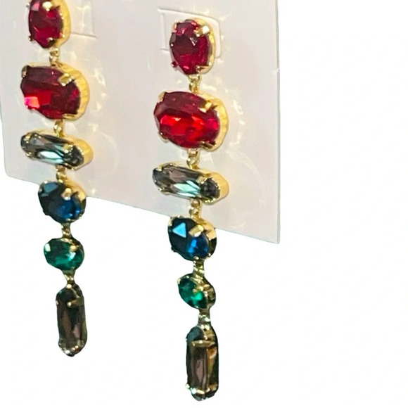 NWT Zenzii Beautiful Crystal Banquette Dangle Post Earrings ($48) - Picture 2 of 5